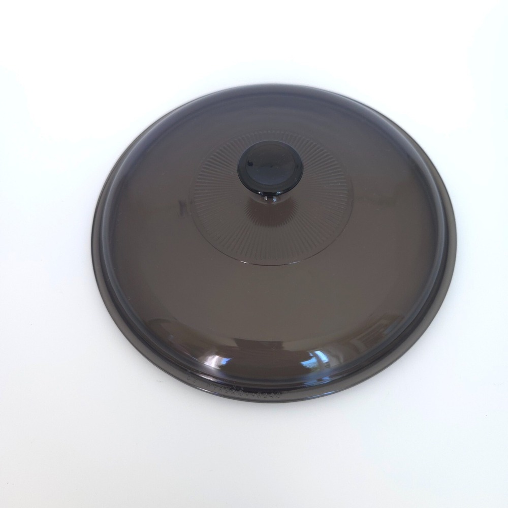 RARE Smoke Gray PYREX 624C LID 8.75" Glass Replacement 2 qt Casserole Lid Ribbed